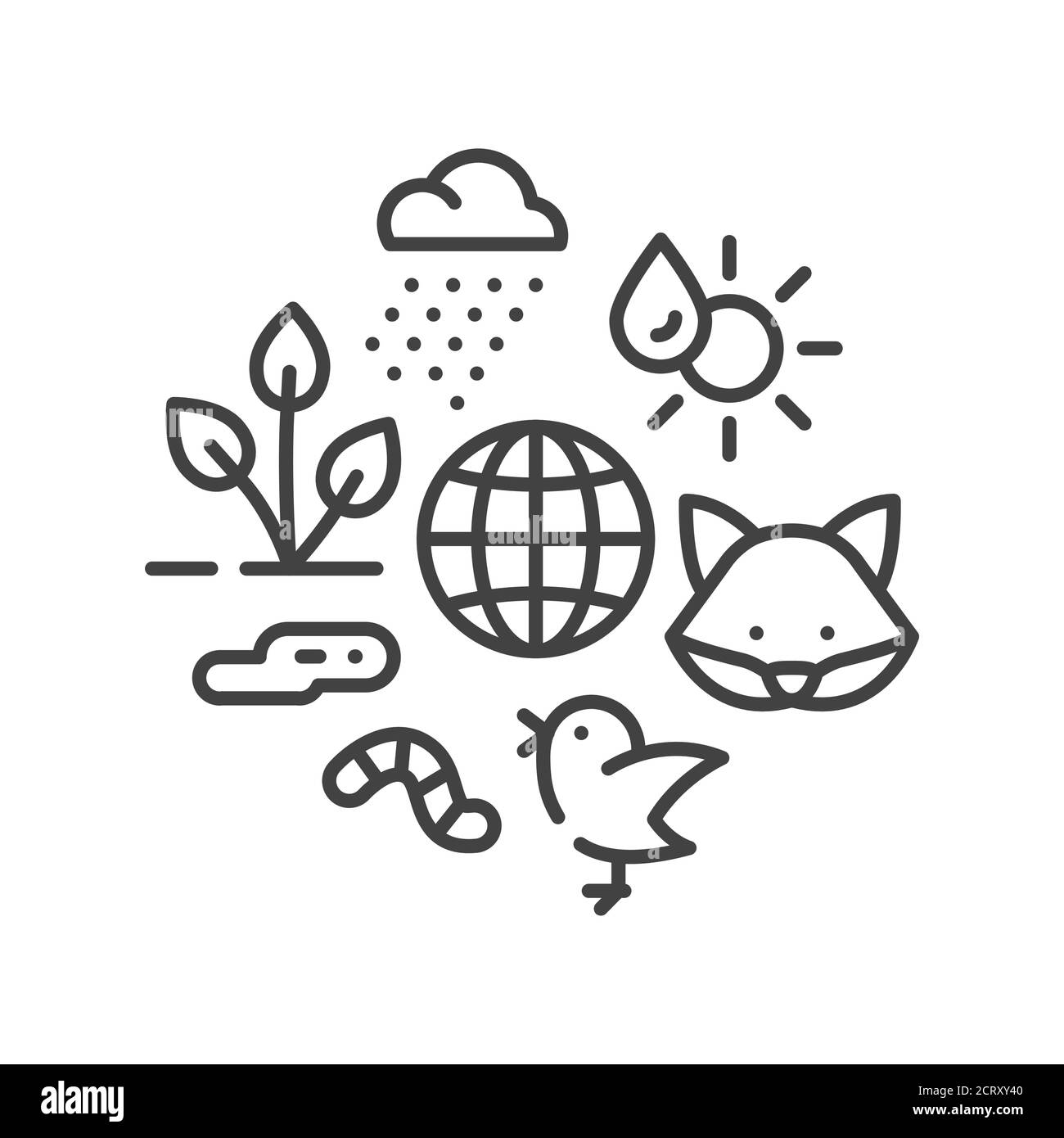 Biodiversidad imãgen vectorial de stock