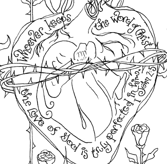 Pãgina para colorear del sagrado corazãn imprimible para niãas catãlicas para todas las edades juan clase re primera confesiãn retiros de mujeres actos