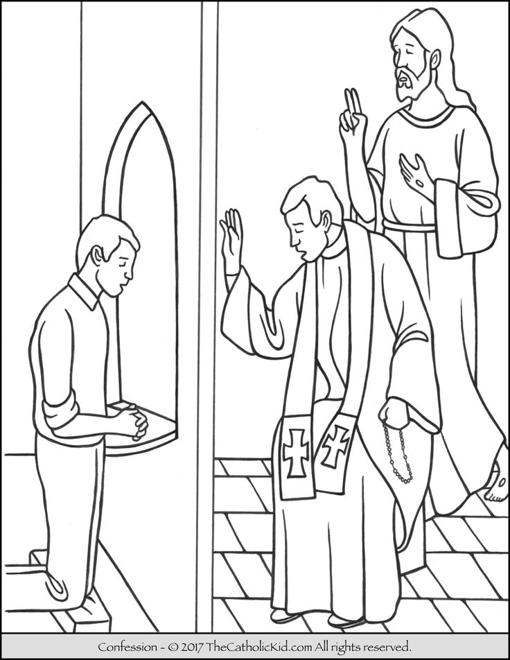 Sacrament of confession coloring page catholic sacraments catholic coloring jesus coloring pages
