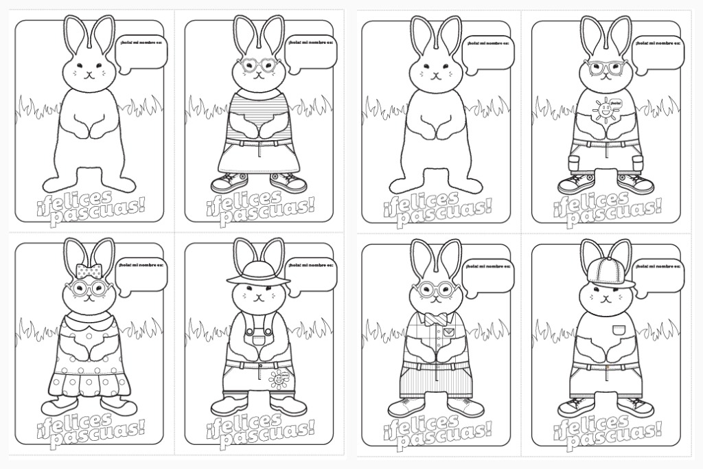 Felices pascuas easter cards and coloring sheets in spanish printable