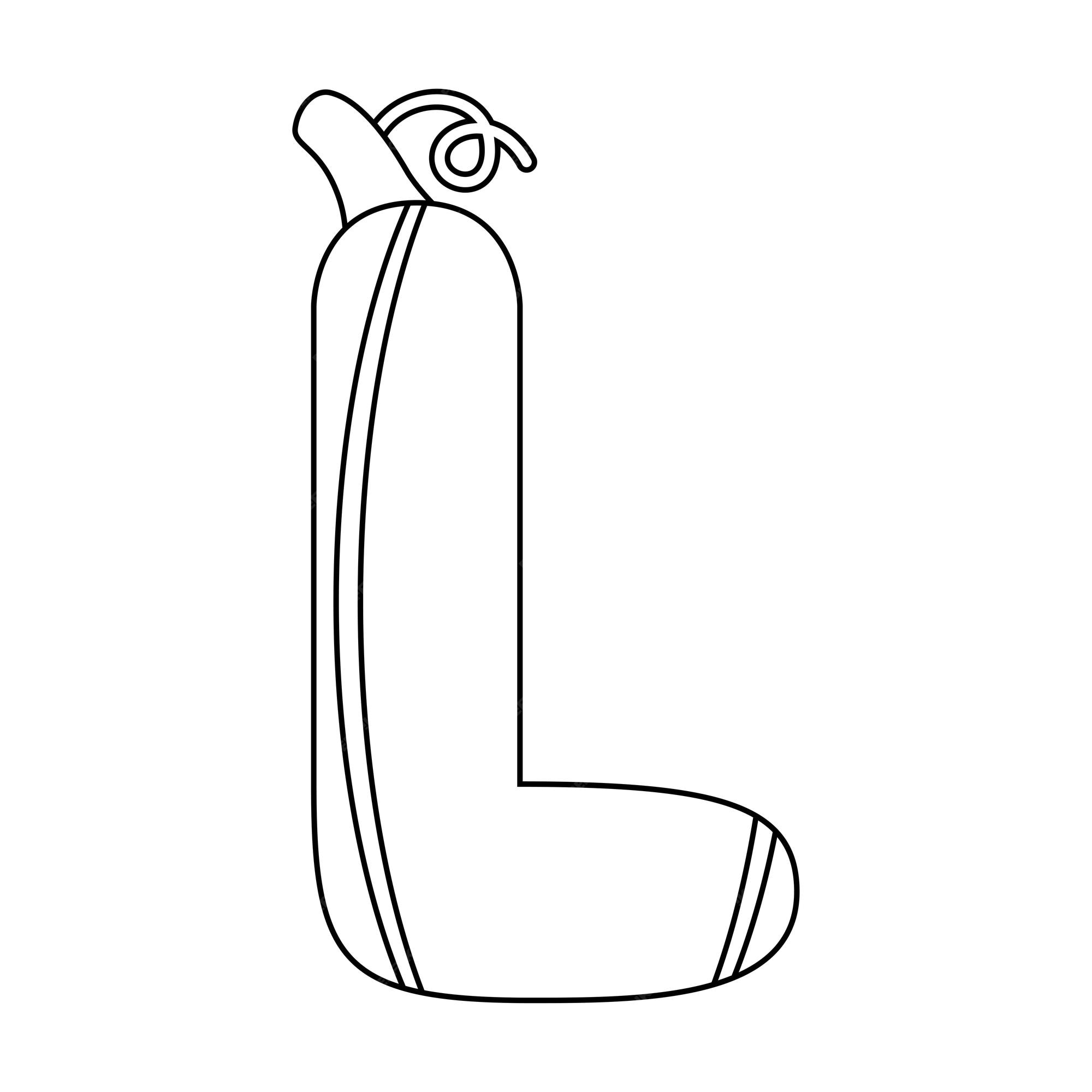 Premium vector coloring page with letter l for kids