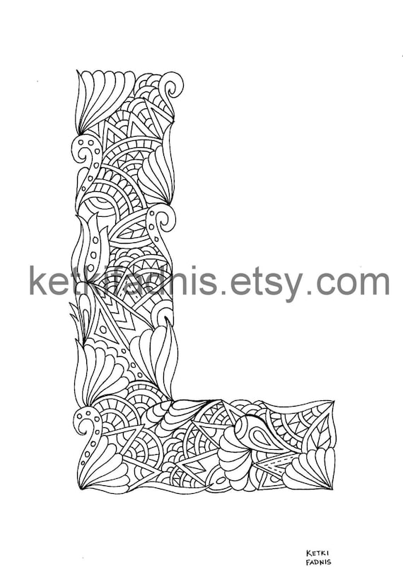 Pãgina para colorear letra l descarga instantãnea de pdf pãgina para colorear del alfabeto dibujado a mano bricolaje pãgina para colorear imprimible ilustraciãn de letras