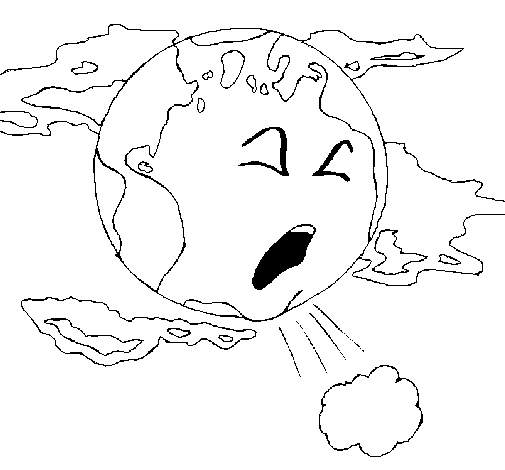 Dibujo de tierra enferma para colorear