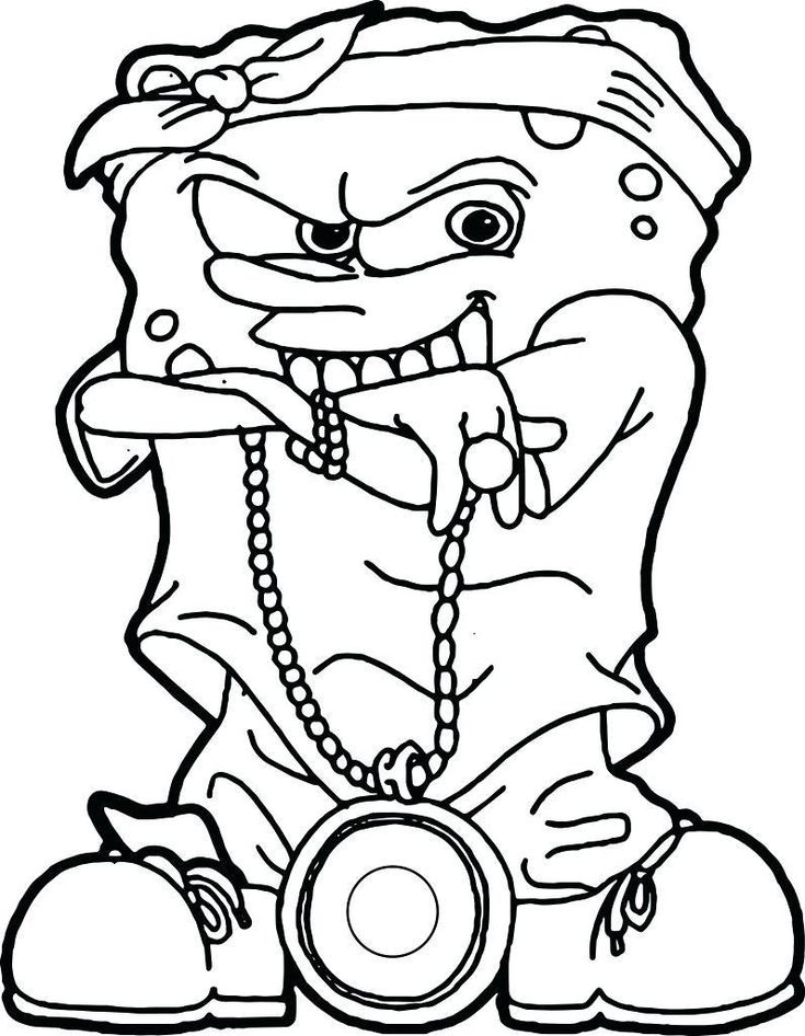 Gangsta spongebob coloring pag â through the thousand pictur on the net with regards to gangsta sâ spongebob drawings graffiti characters spongebob coloring