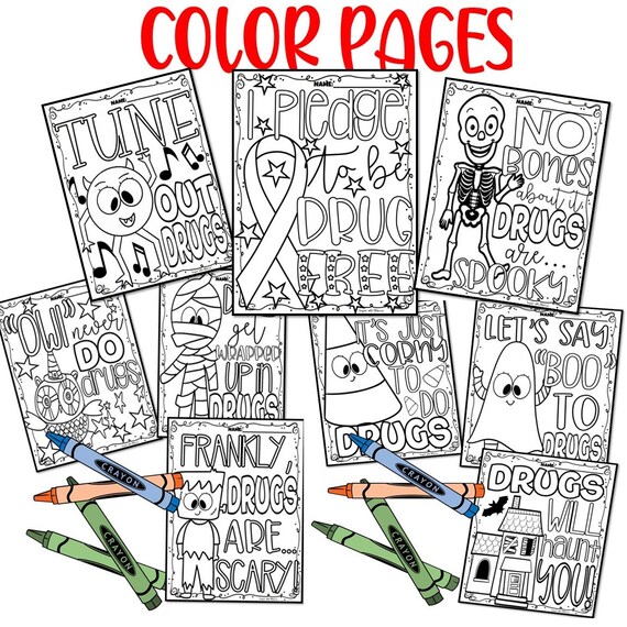 Red ribbon week libre de drogas sin preparaciãn imprimibles dibujos para colorear escritura manualidades