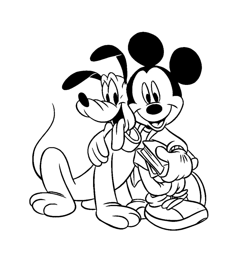 Simple dibujos para colorear de mickey y sus amigos para imprimir y colorear