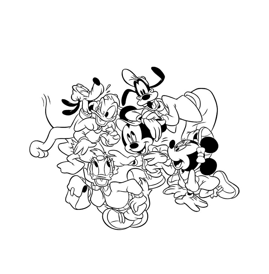 Simple dibujos para niãos para colorear de mickey y sus amigos