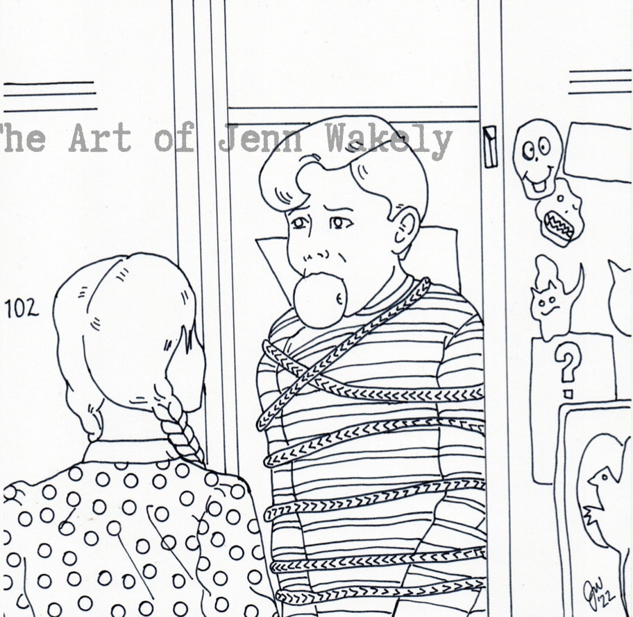 Programa de tv del miãrcoles pugsley en casillero dibujo para colorear