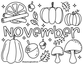 November coloring page noviembre hoja para colorear november colors coloring pages mom calendar