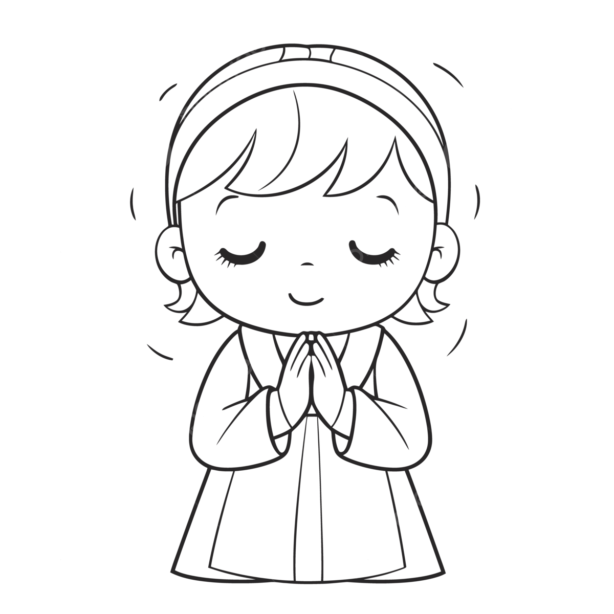 Dibujo de niãa religiosa rezando con los ojos cerrados pãgina para colorear pãginas quema boceto vector png dibujos dibujo de ala dibujo de niãa dibujo de ojos png y vector para dcargar