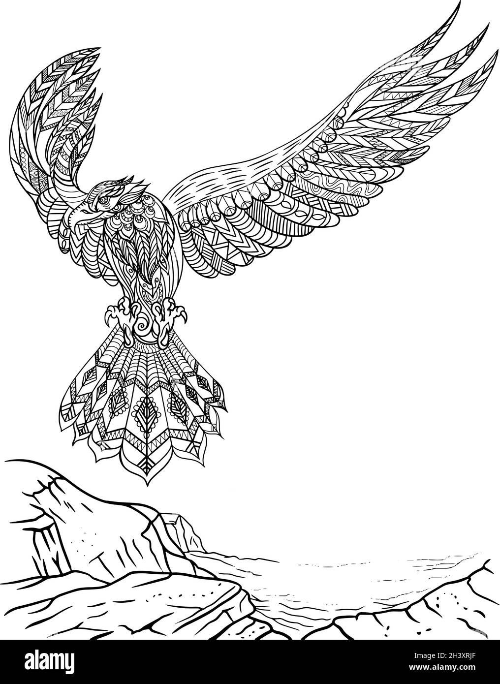 Pavo real blanco y negro para colorear imãgen recortadas de stock