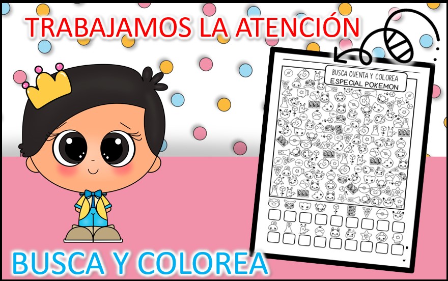 Busca y colorea pecial pokemon
