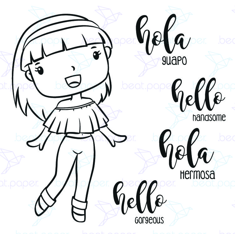 Sellos digitales para colorear luna feliz beatpaper