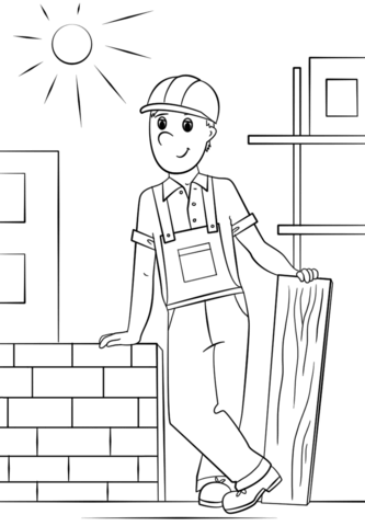 Construction worker coloring page free printable coloring pages