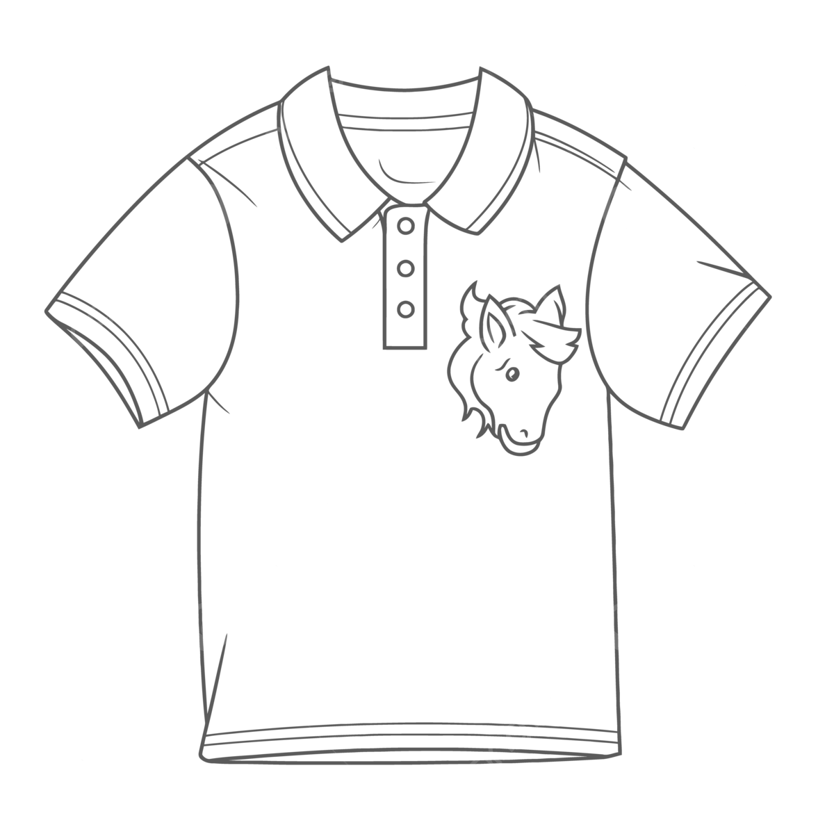 Dibujo de hoja para colorear un boceto contorno camisa polo crta cabeza caballo vector png dibujos dibujo de caballo dibujo de ala dibujo de camisa png y vector para dcargar gratis