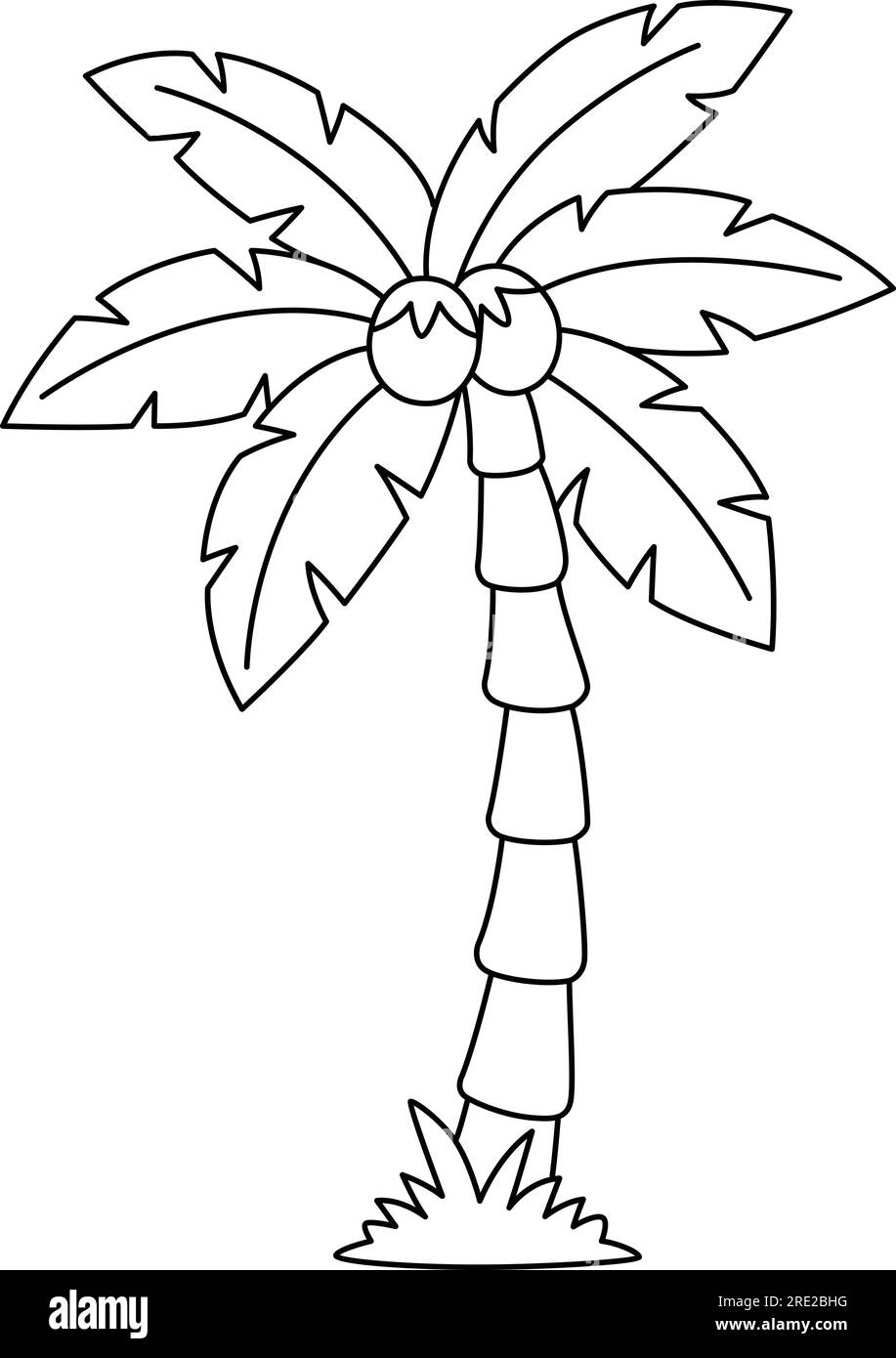 Ãrbol de coco aislado pãgina para colorear para niãos imagen vector de stock