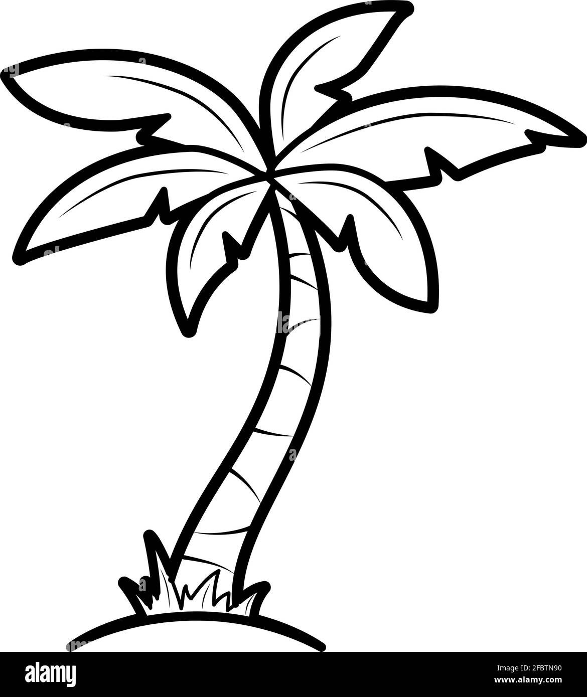 Libro o pãgina para colorear para niãos ilustraciãn vectorial en blanco y negro de palma imagen vector de stock