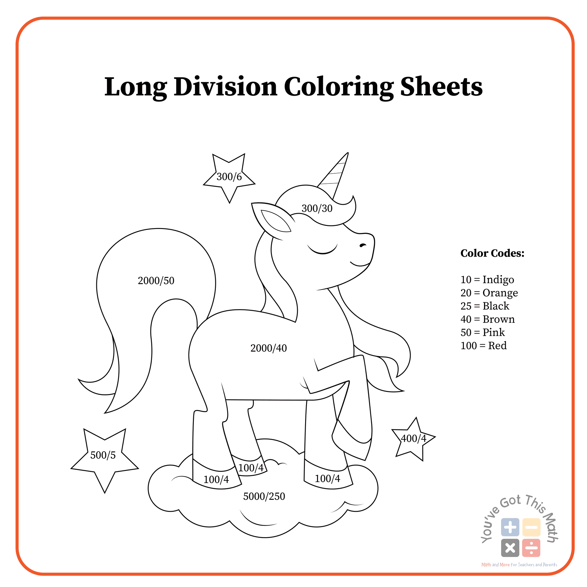 Free division coloring worksheets fun activities