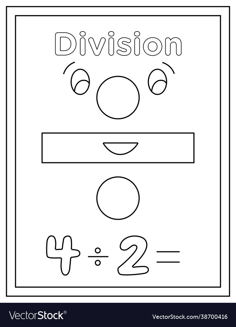 Division coloring page royalty free vector image