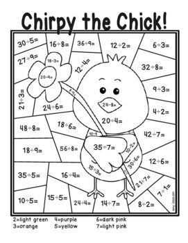 Easter division color by number math coloring worksheets math coloring fun math worksheets