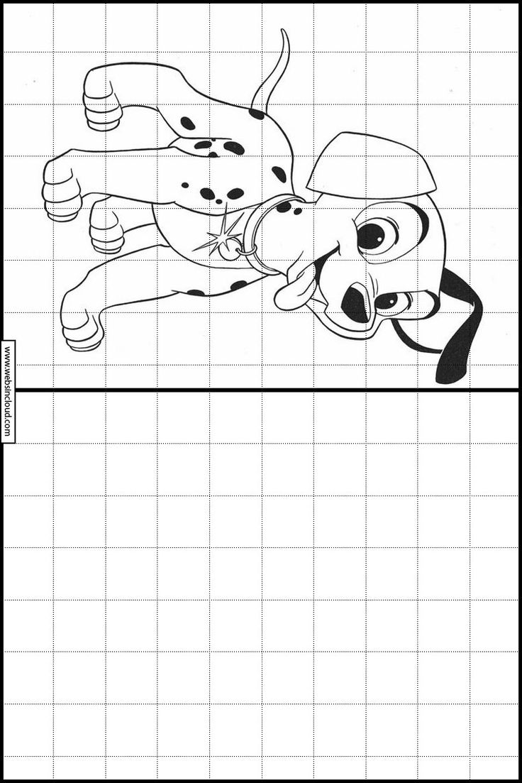 Dalmatas dibujos para copiar y colorear proyectos de arte fãcil hojas de trabajo de arte dibujos en cuadricula