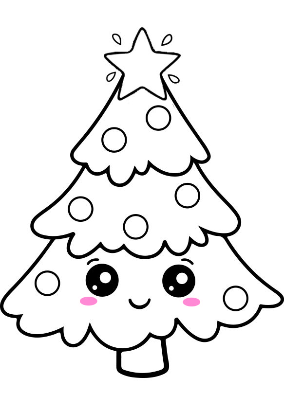 Cute kawaii christmas tree