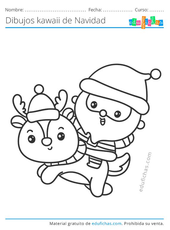 Dibujos de navidad para imprimir y colorear en pdf gratis dibujos kawaii kawaii dibujos de navidad para imprimir