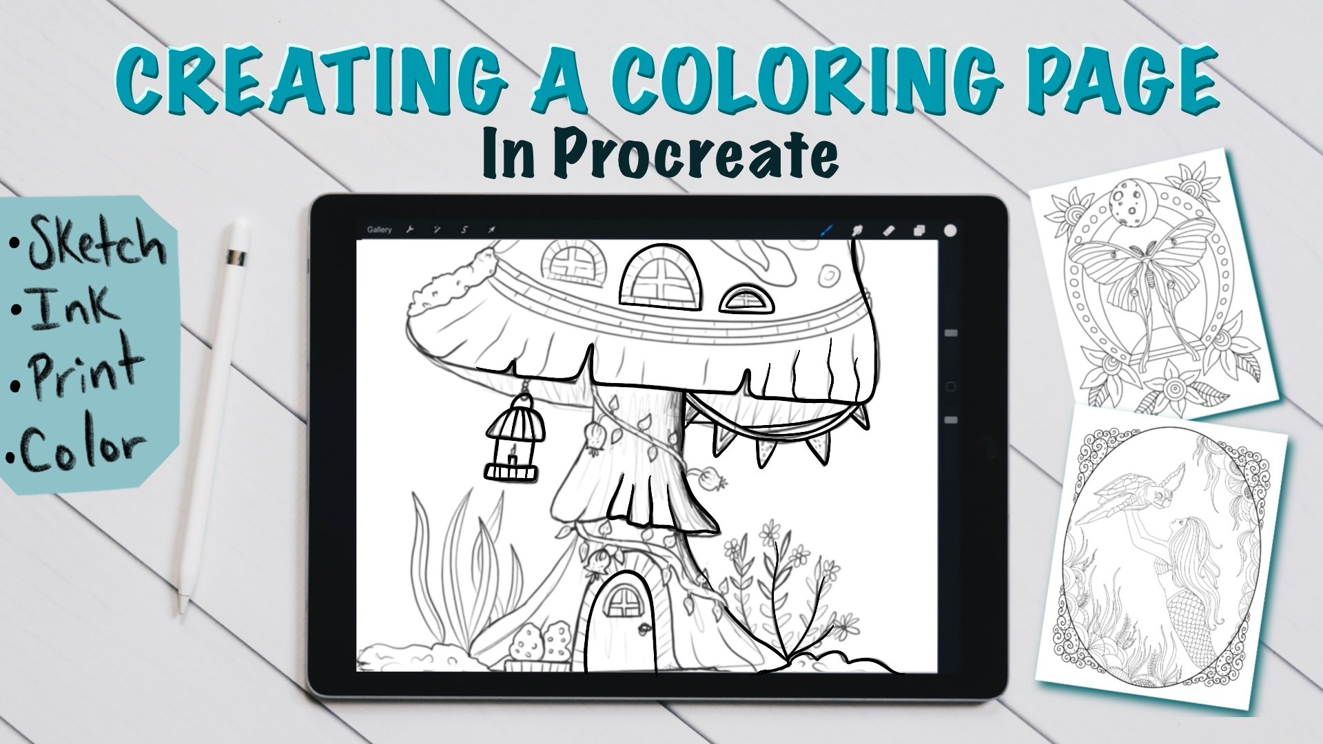 Crea una pãgina para colorear en procreate para usar o vender pincel de letras gratis melanie bess