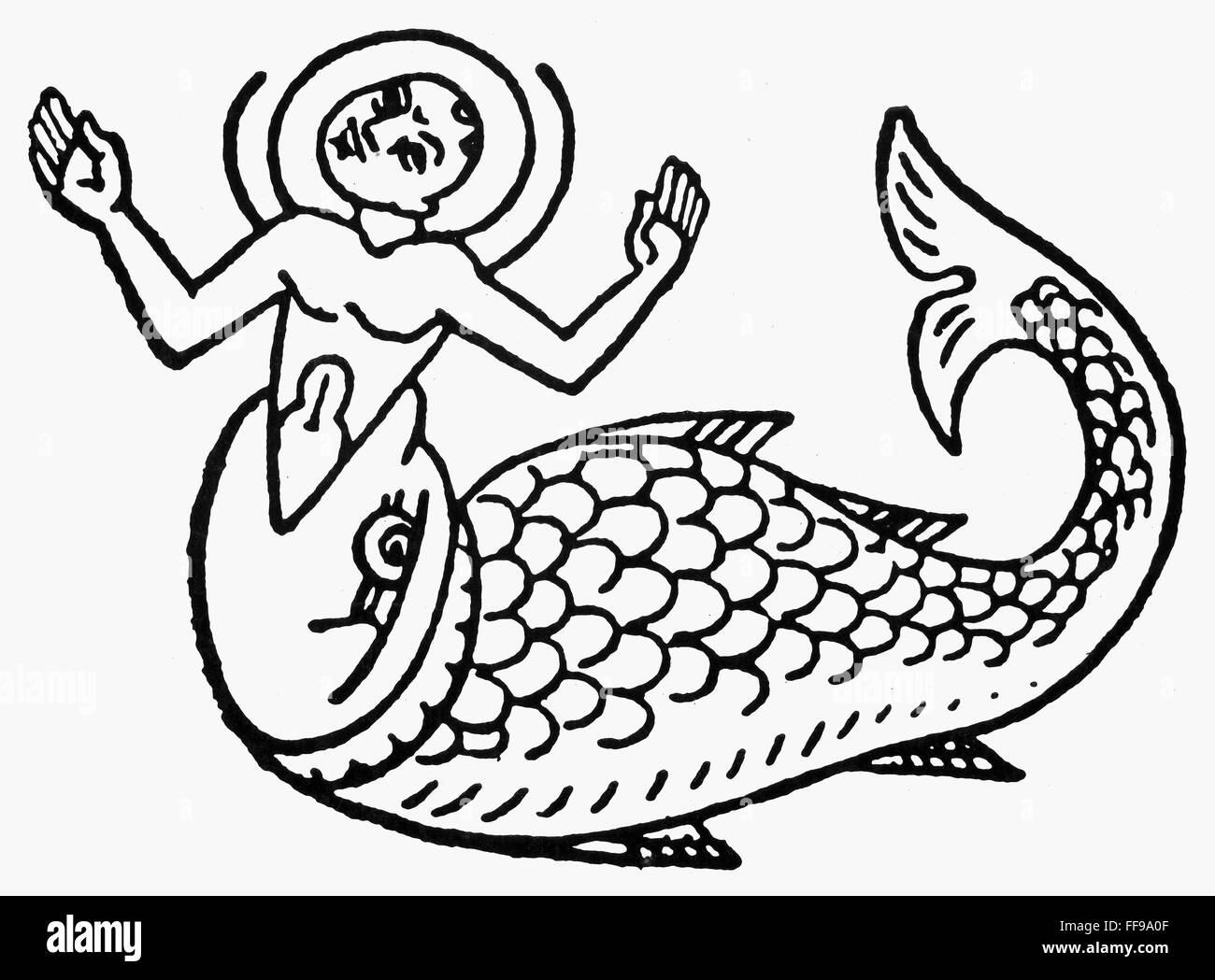 Jonãs y la ballena nel tragar ballena jonãs jonãs lãpiz de dibujo manuscrito bãblico medieval fotografãa de stock