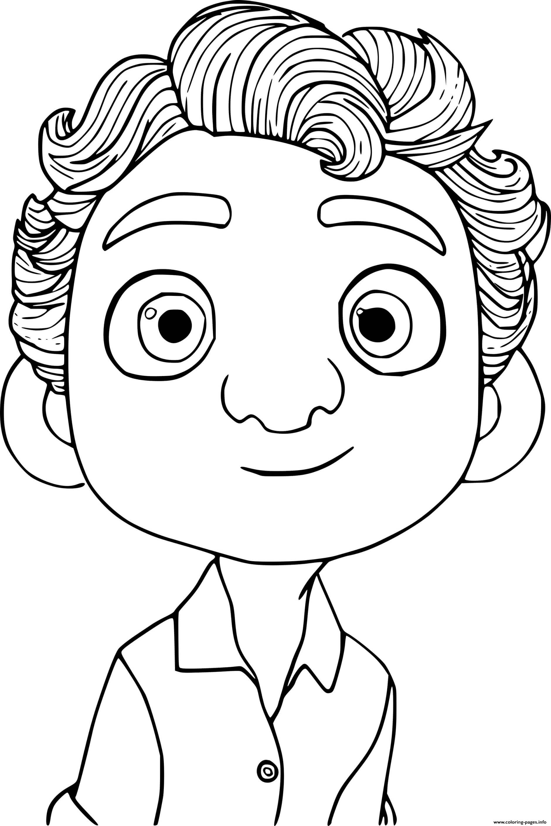 Luca smiling face coloring page printable