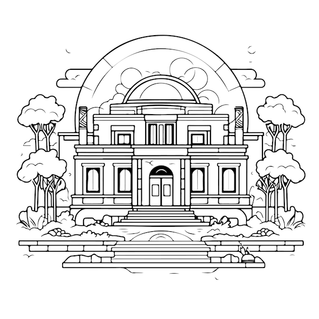 Premium vector sketch hand drawn single line art coloring page line drawing isolated on white background