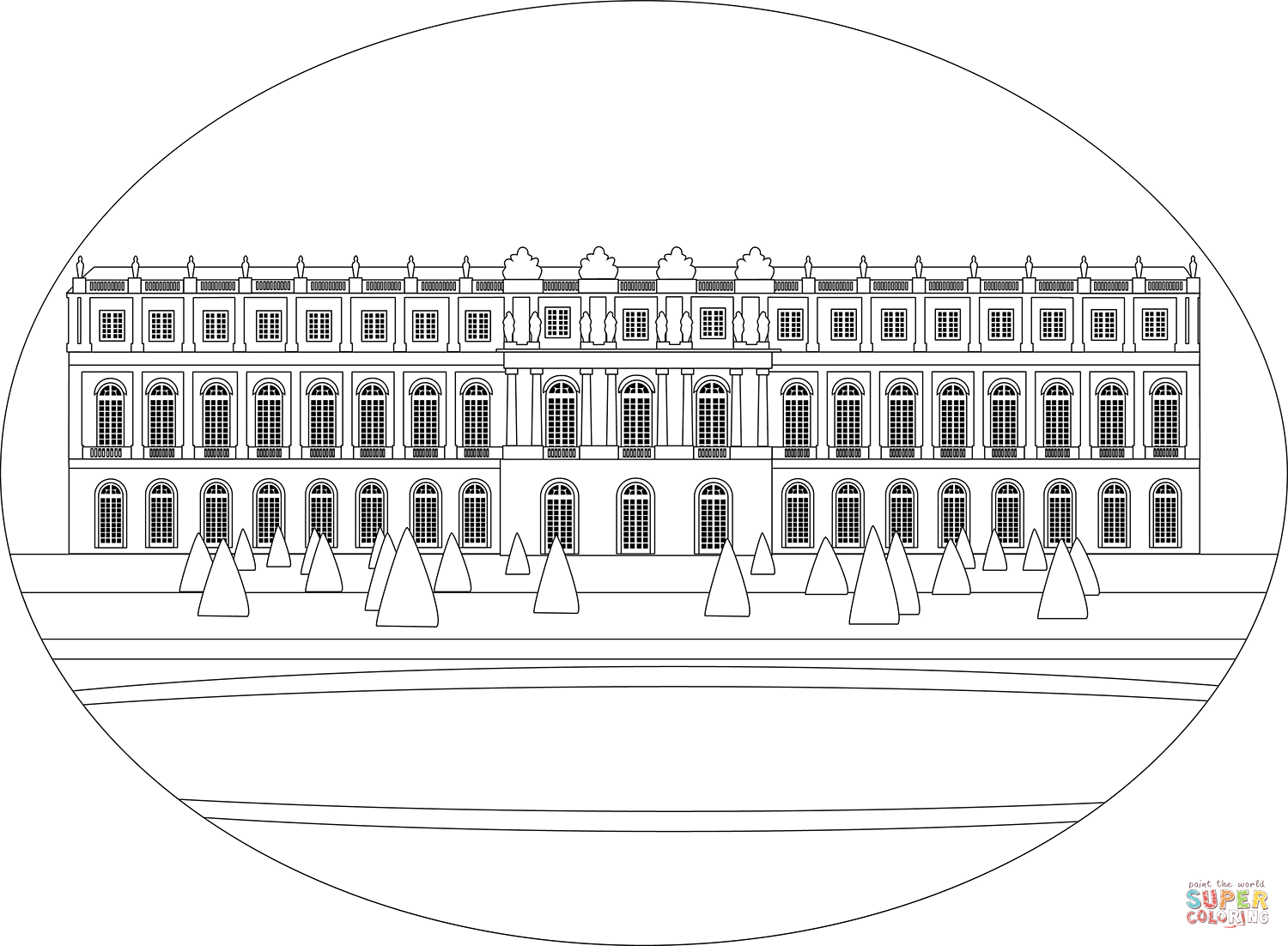 Chateau de versailles coloring page free printable coloring pages