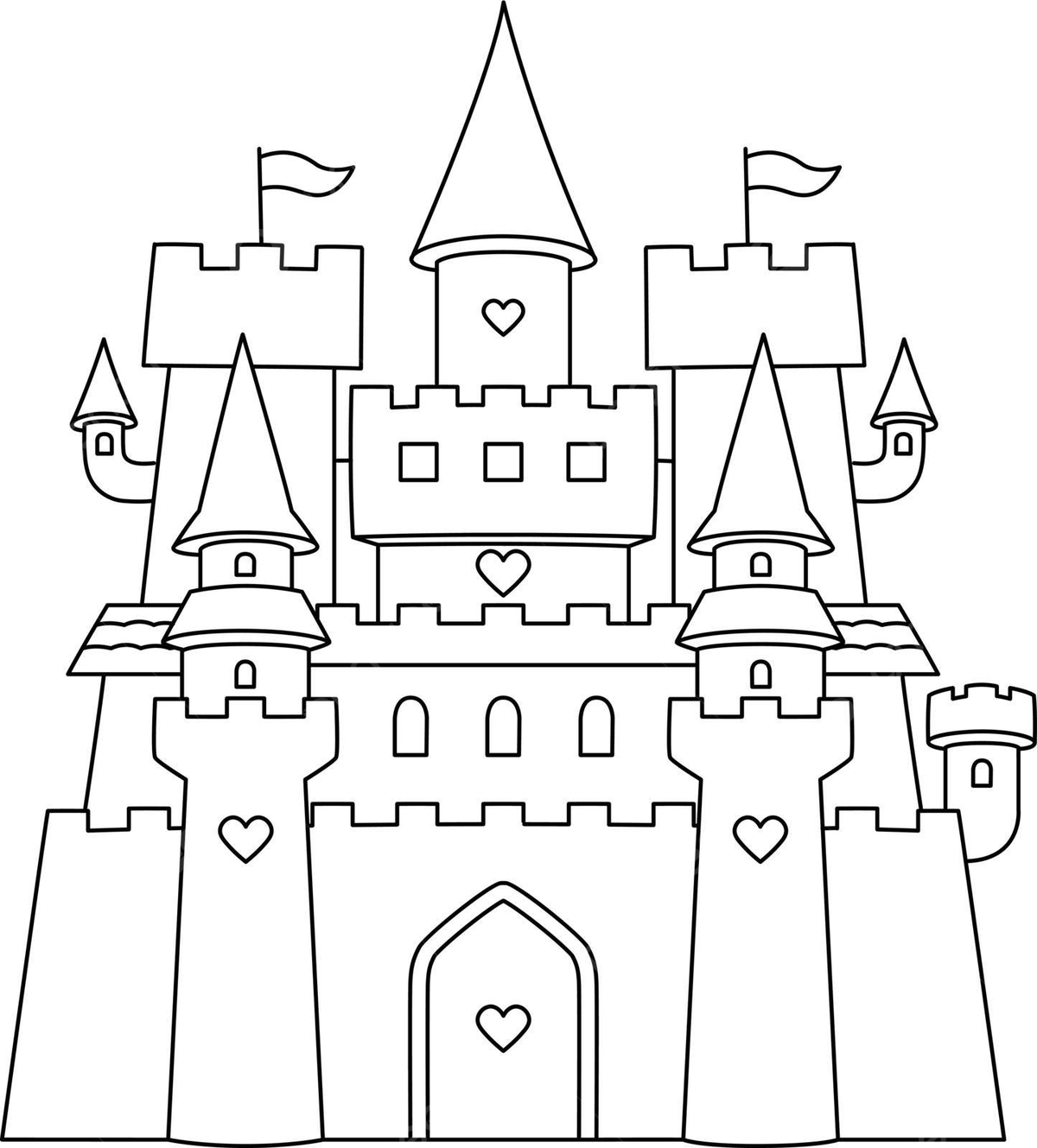 Dibujo de castillo pãgina para colorear aislado niãos palacio fantasãa vector png dibujos dibujo de ala dibujo del castillo dibujo de anillo png y vector para dcargar gratis