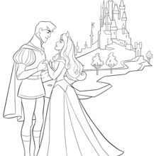 Dibujo para colorear la bella durmiente y su prãncipe bella durmiente colorear disney dibujos para colorear