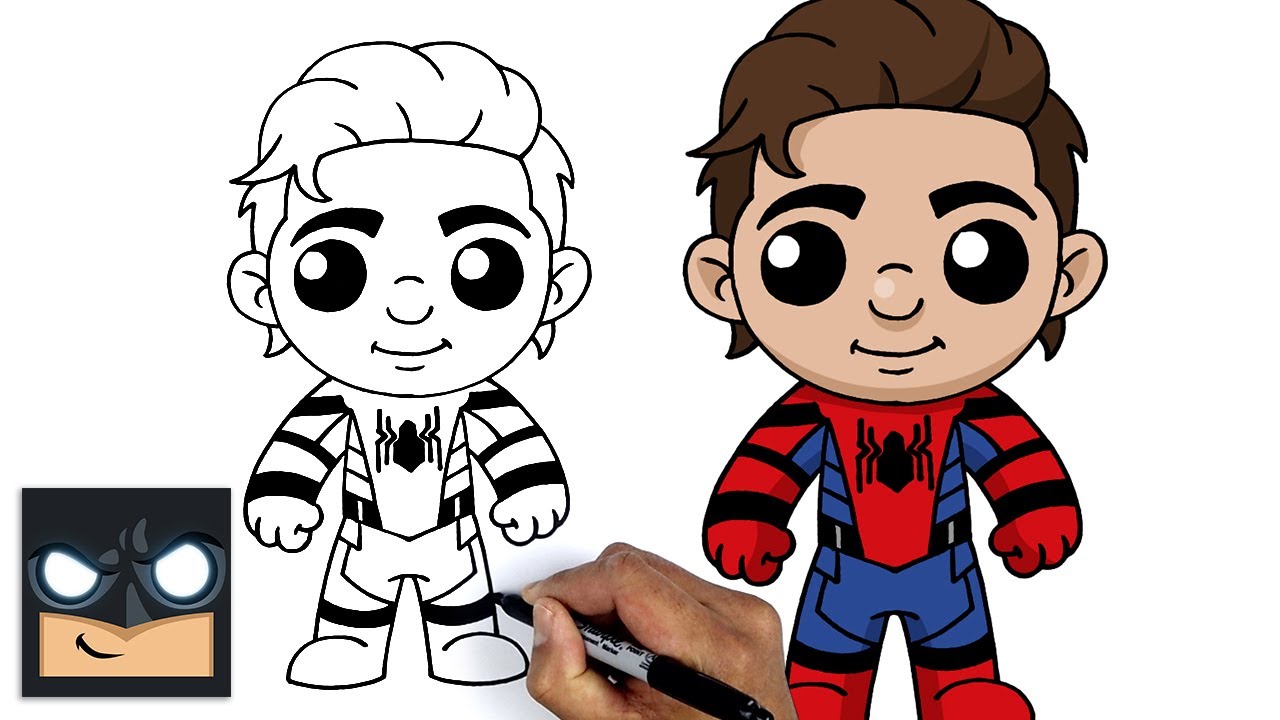 How to draw peter parker spider