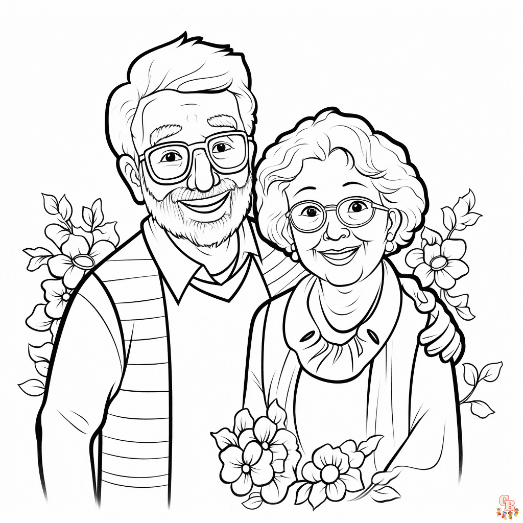 Partiendo la alegrãa del dãa de los abuelos para colorear