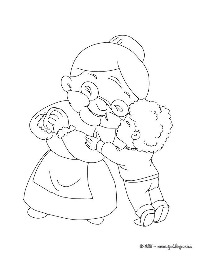 Abuelos para colorear dibujo abuela dibujos de abuelitas