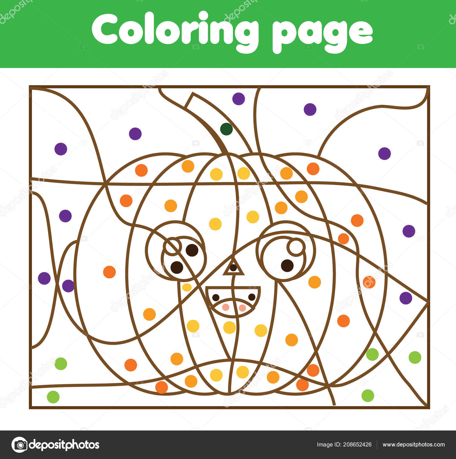 Juego educativo para niãos pãgina para colorear con calabaza halloween vector de stock por ksuklein