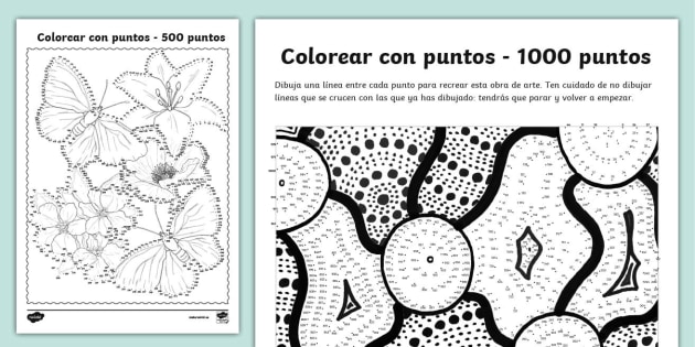 Hojas de colorear colorear con puntos
