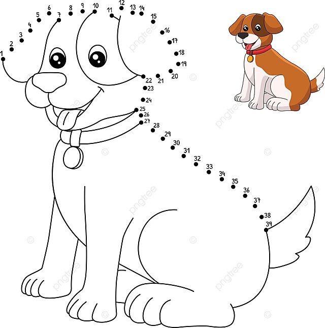 Pãgina para colorear perro connectthedots para niãos quema pãgina para colorear punto a punto vector png contorno pãgina para colorear punto por punto png y vector para dcargar gratis