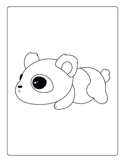 Premium vector animals coloring pages for kids with cute animals black and white activity worksheet
