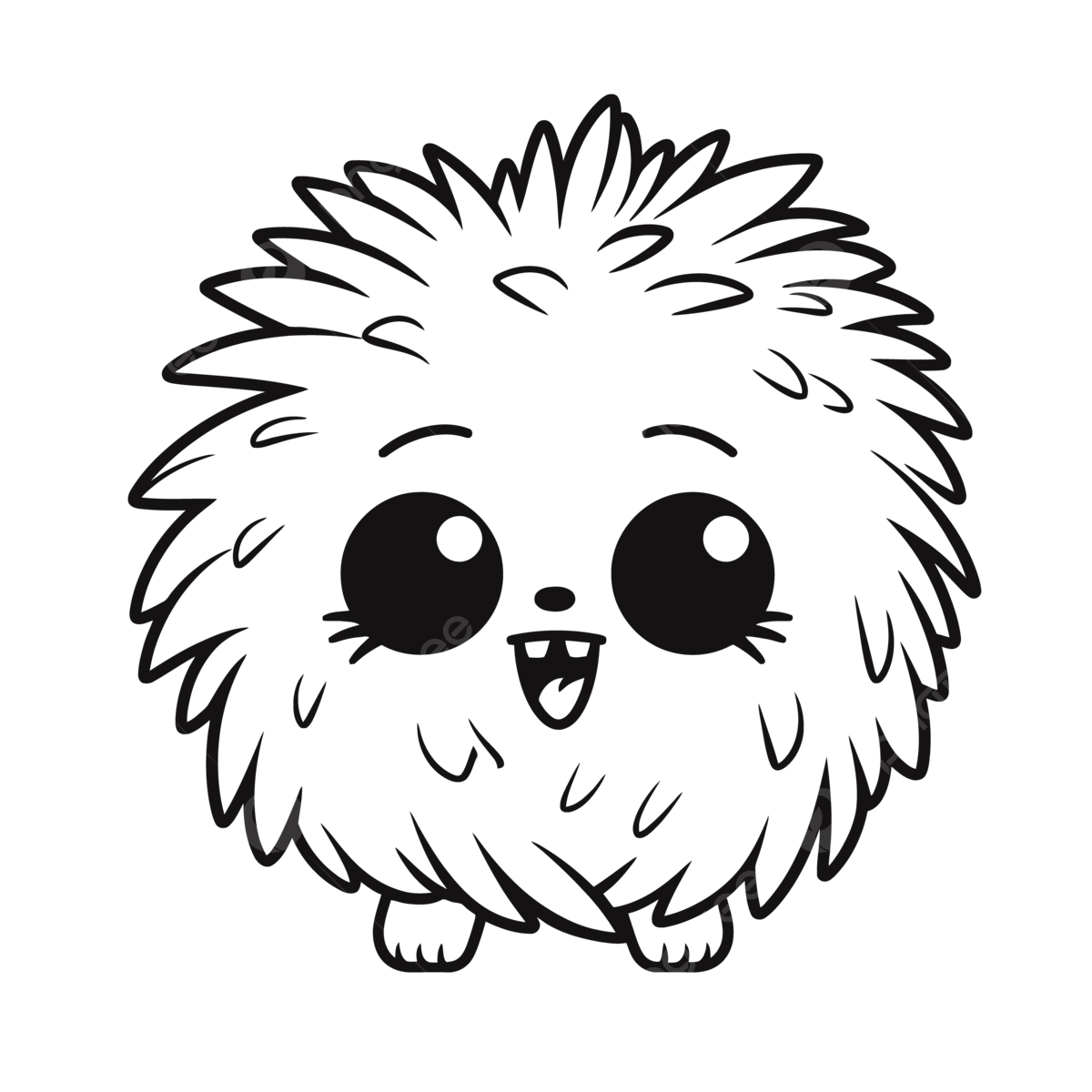 Dibujo de dibujos animal animados ponjosos kawaii para colorear en casa o con la familia vector png dibujos dibujo del coche dibujo de dibujos animados dibujo de animal png y vector para
