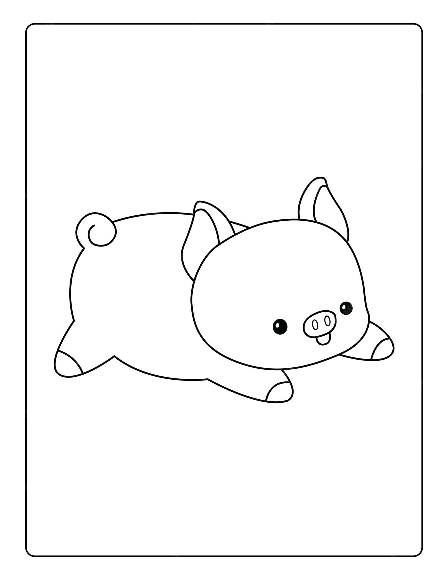 Premium vector animals coloring pages for kids with cute animals black and white activity worksheet