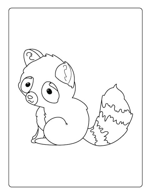 Premium vector animals coloring pages for kids with cute animals black and white activity worksheet