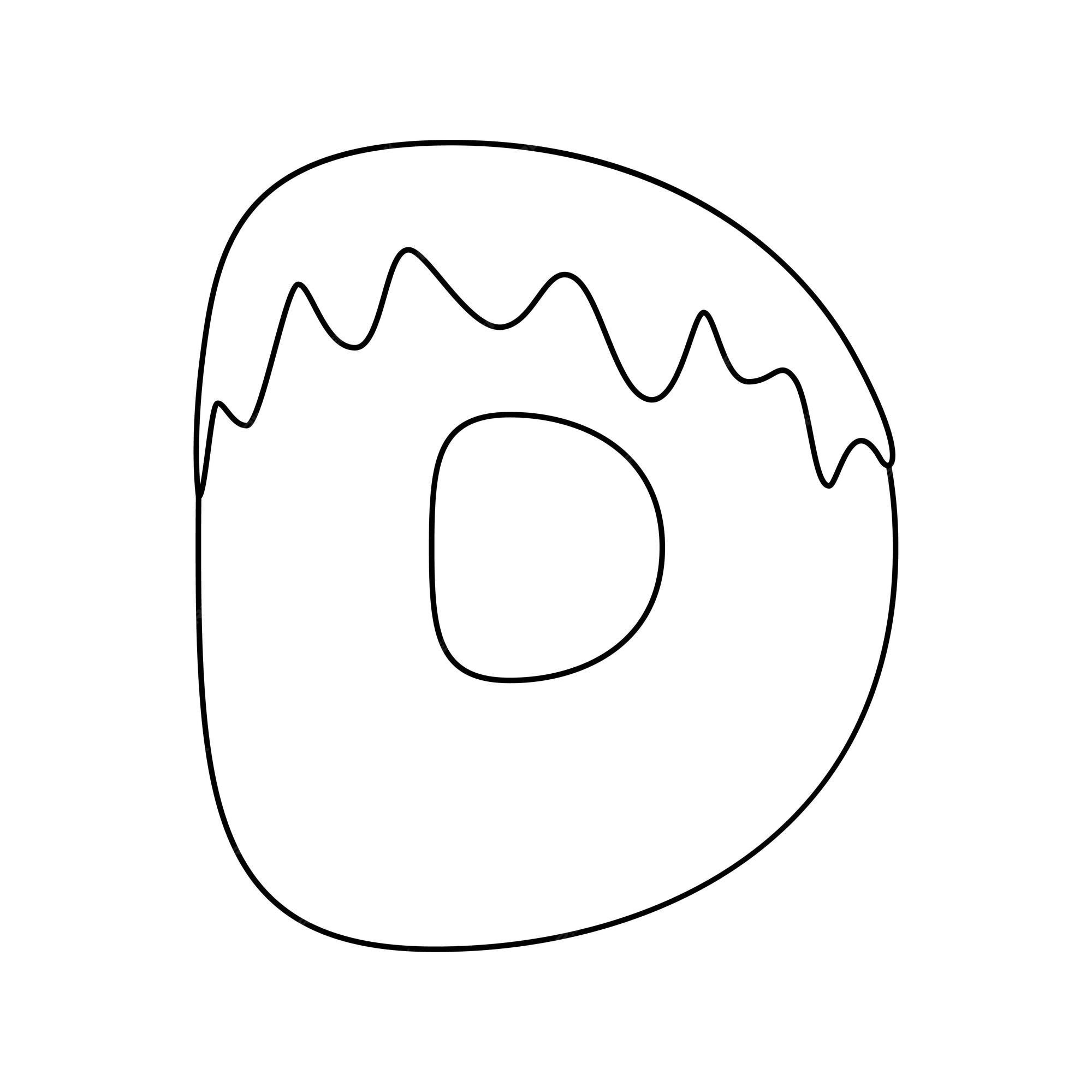 Premium vector coloring page with letter d for kids