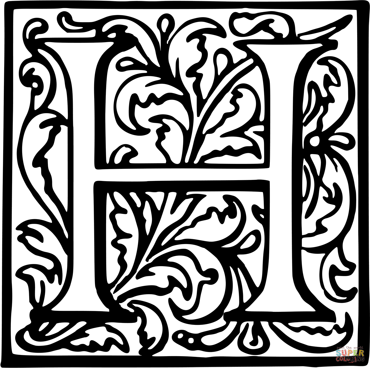Dibujo de letra h para colorear dibujos para colorear imprimir gratis