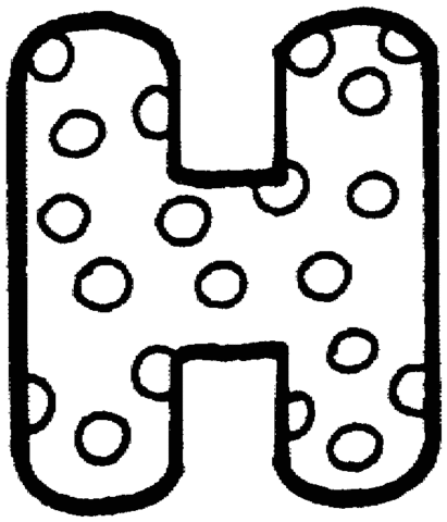 Letter h with polka dot coloring page free printable coloring pages