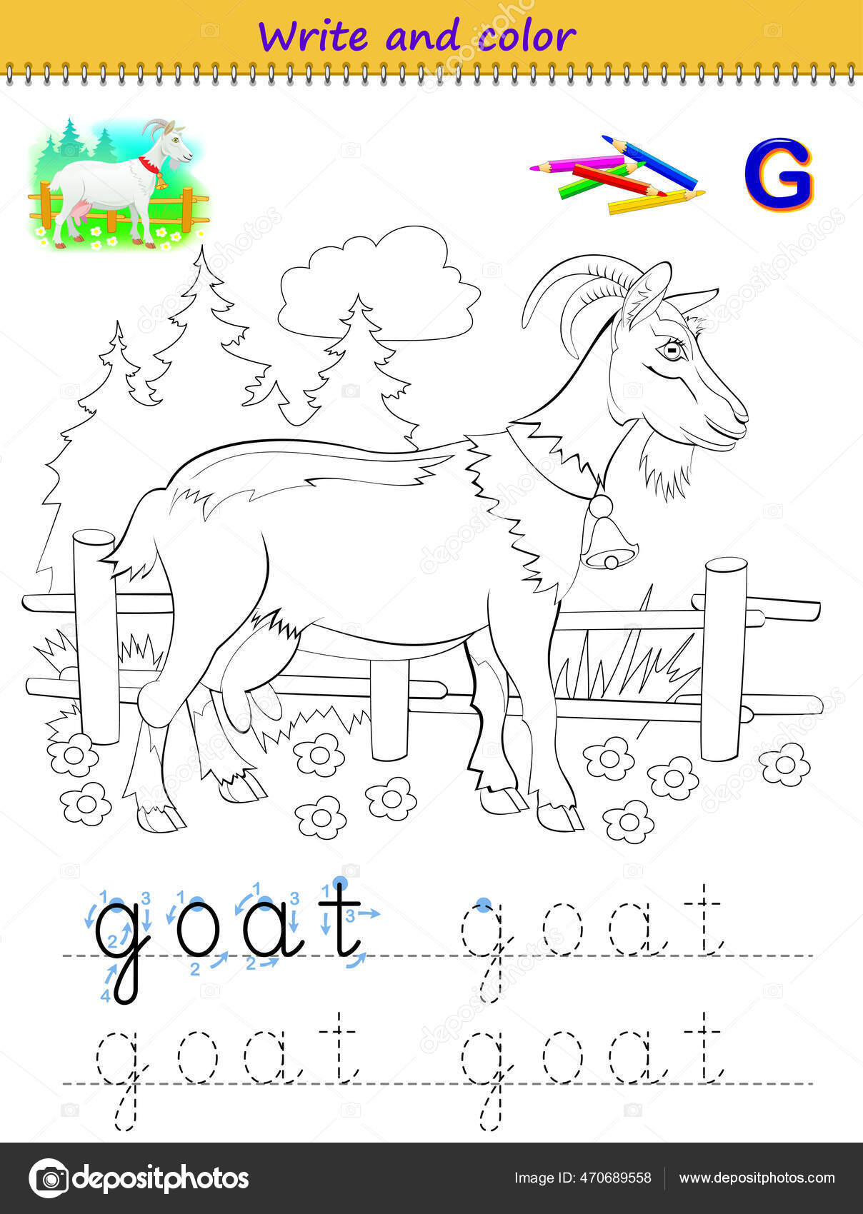 Libro para colorear para niãos huellas letras juego educativo para vector de stock por nataljacernecka