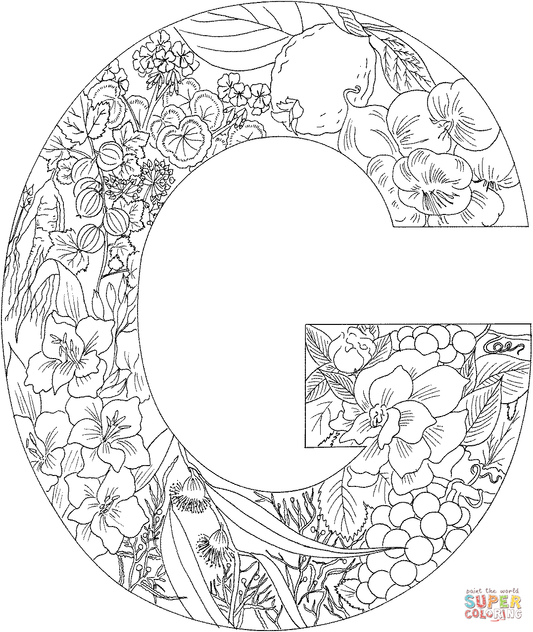 Dibujo de la letra g para colorear dibujos para colorear imprimir gratis