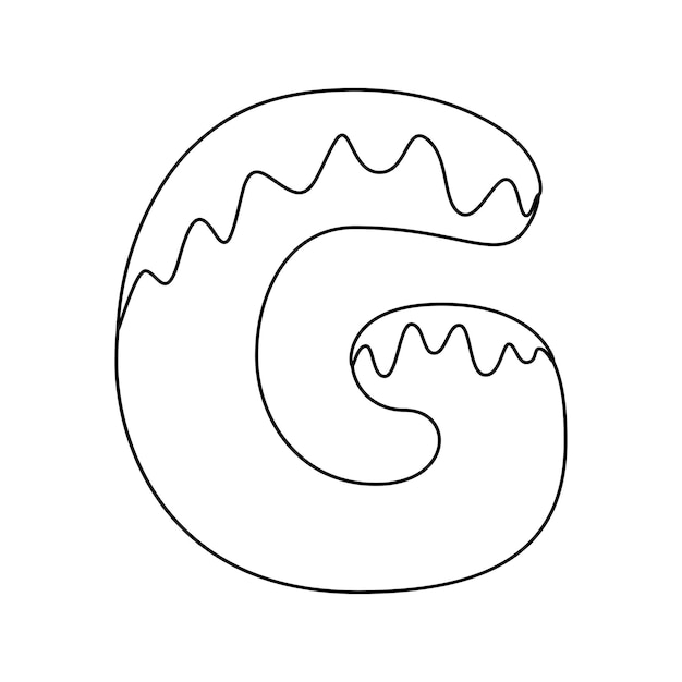 Premium vector coloring page with letter g for kids